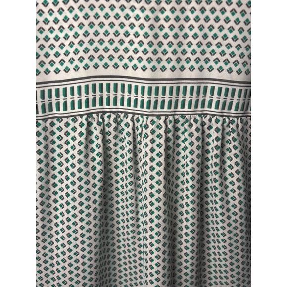 Max Studio Womens Green White Geometric Faux Wrap V-Neck Sleeveless Blouse Top S - Picture 5 of 12